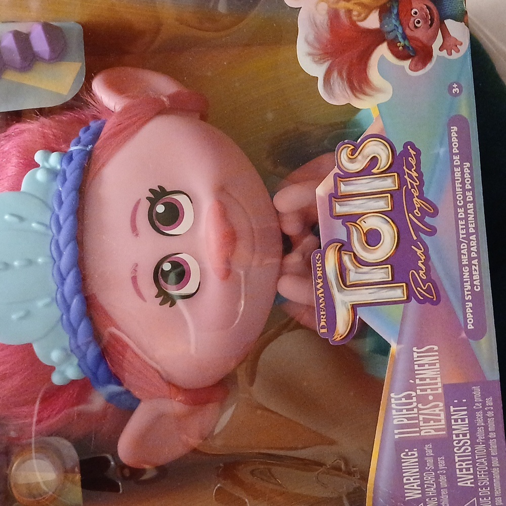 Trolls styling head with brush and bows - Picture 2 of 7